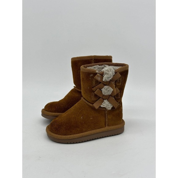 UGG Other - Koolaburra By UGG Shoes Kids 7 Brown Suede Faux Fur Lined Ankle 1090330 Toddler